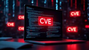 Multiple CVE vulnerability alerts appearing on a digital dashboard