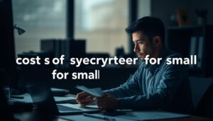 Step-by-step cybersecurity budget plan showing resource allocation and risk assessment for small businesses.