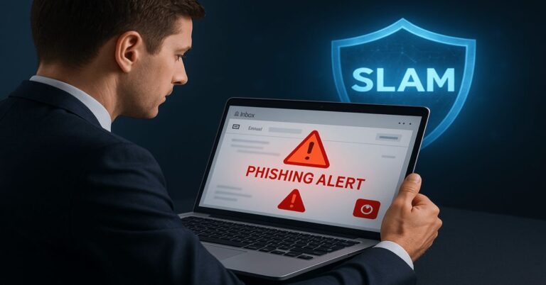 Professional representation of SLAM Method Cyber Security highlighting protection from phishing attacks